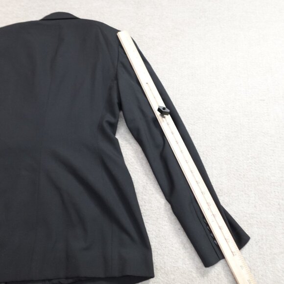 Ralph Lauren Womens Blazer 6 Black Double Breasted Black Label Wool Silk - Picture 15 of 16